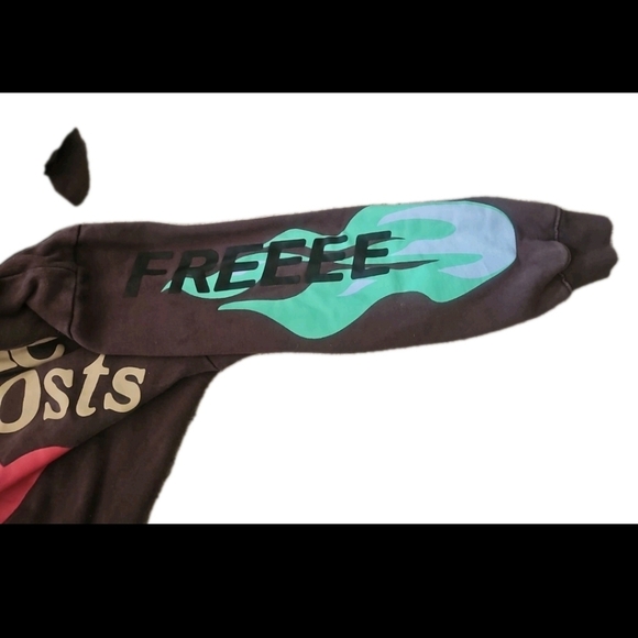 Doncare Mens Gray Lucky I See Ghosts Kids See Ghosts West Rapper Hoodie L - Picture 8 of 11